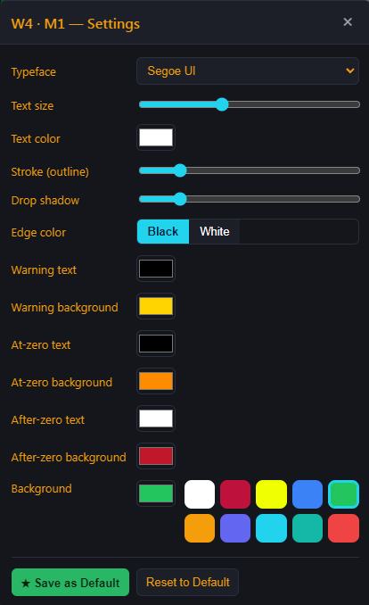 Per-window color settings