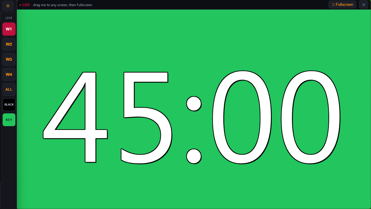 Live countdown output