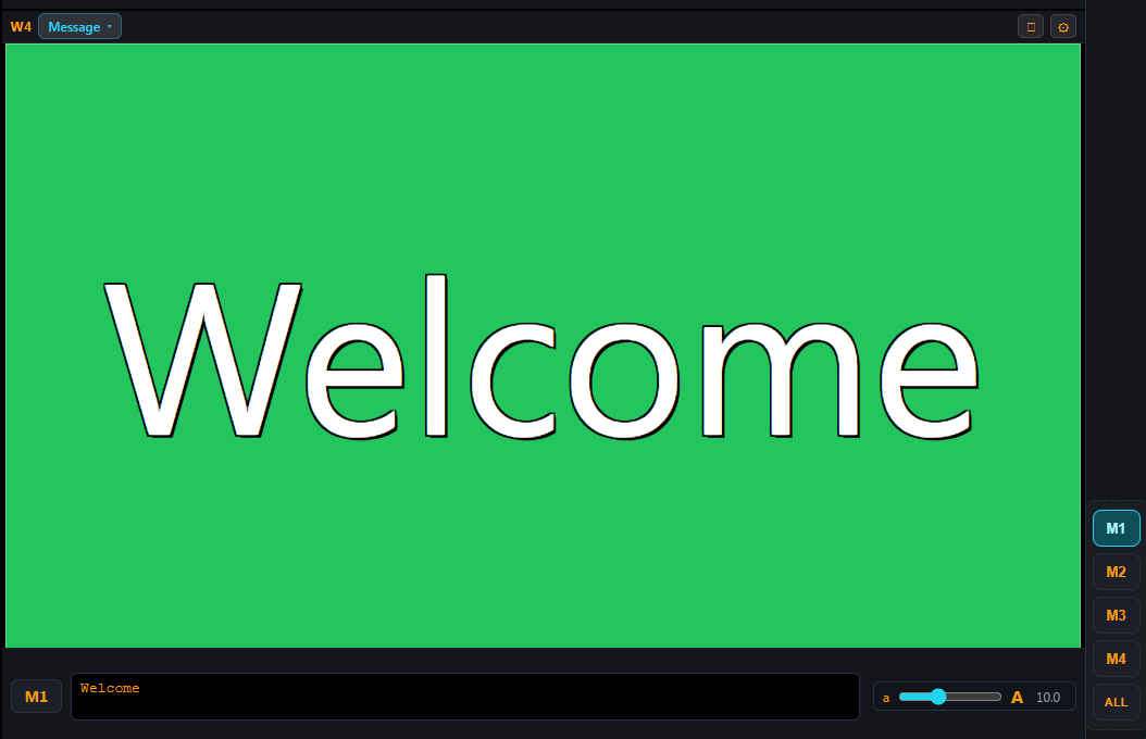 Message editor with M1–M4 slots